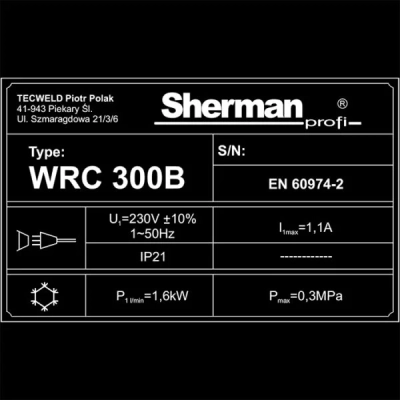 Chłodnica spawalnicza Sherman WRC 300B  z alarmem